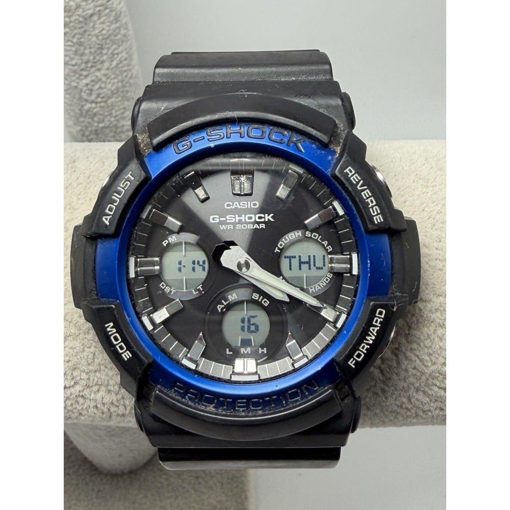 Casio GAS-100B Mens Working Tough Solar G-Shock 48MM 8" Black Resin Band